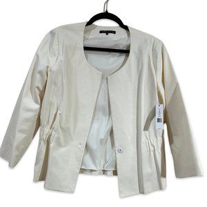 Theory Modern Peplum Back Ivory Blazer Size 12 NWT